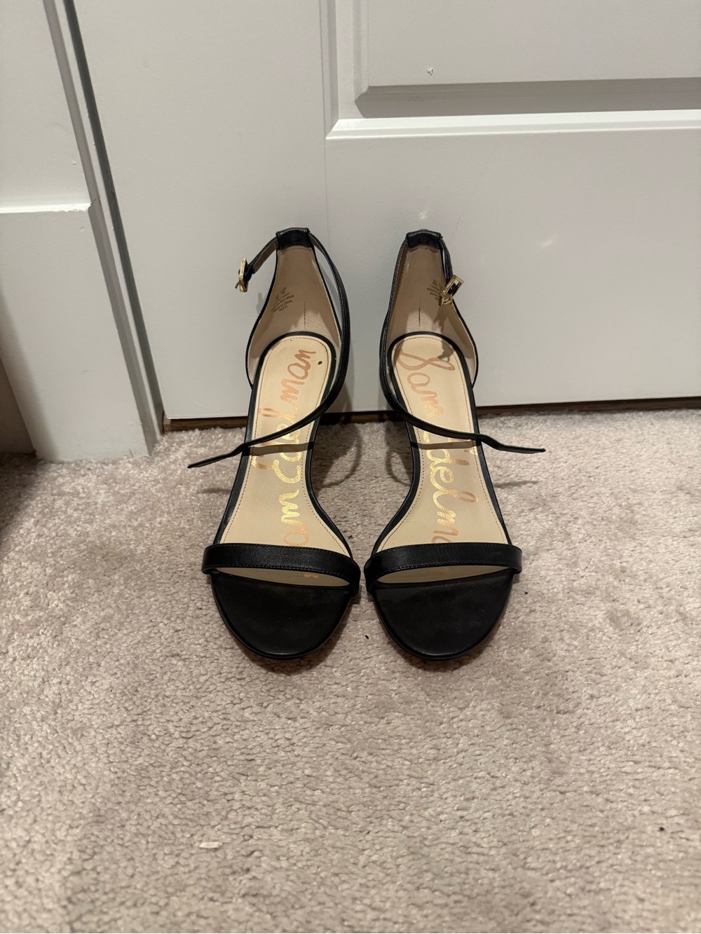 Sam Edelman Black Strappy Open-Toe Heels